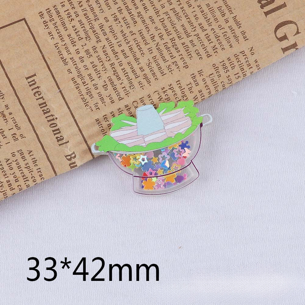 Wholesale 10pcs Cartoon Christmas Cube Hot Pot Quicksand Ornament Accessories DIY Patch FlatBack