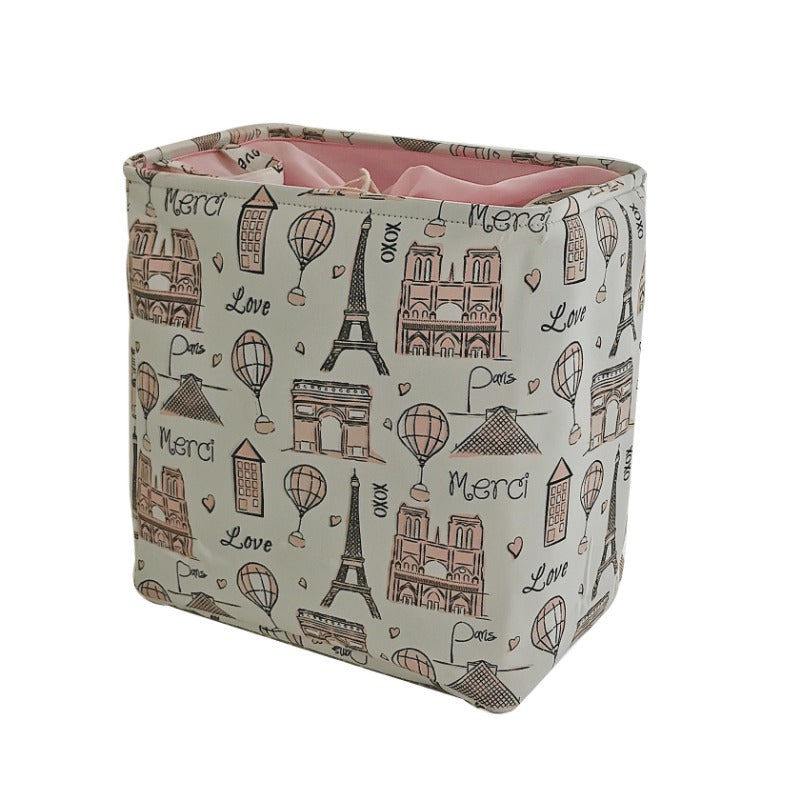 Wholesale Canvas Pink Iron Tower Storage Basket