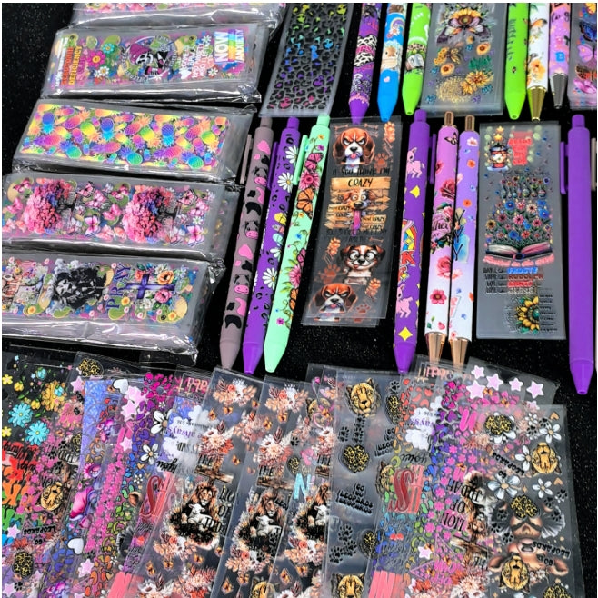 Wholesale Random Stickers 20/50/100pcs UV DTF Wraps & Cartoon Random Styles Bookmark Stickers for Crafts laser wraps