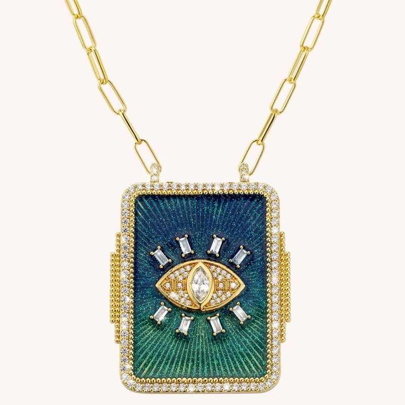 Wholesale Tarot Card with Diamond Drop Oil Electroplating Real Gold Color-preserving Necklace