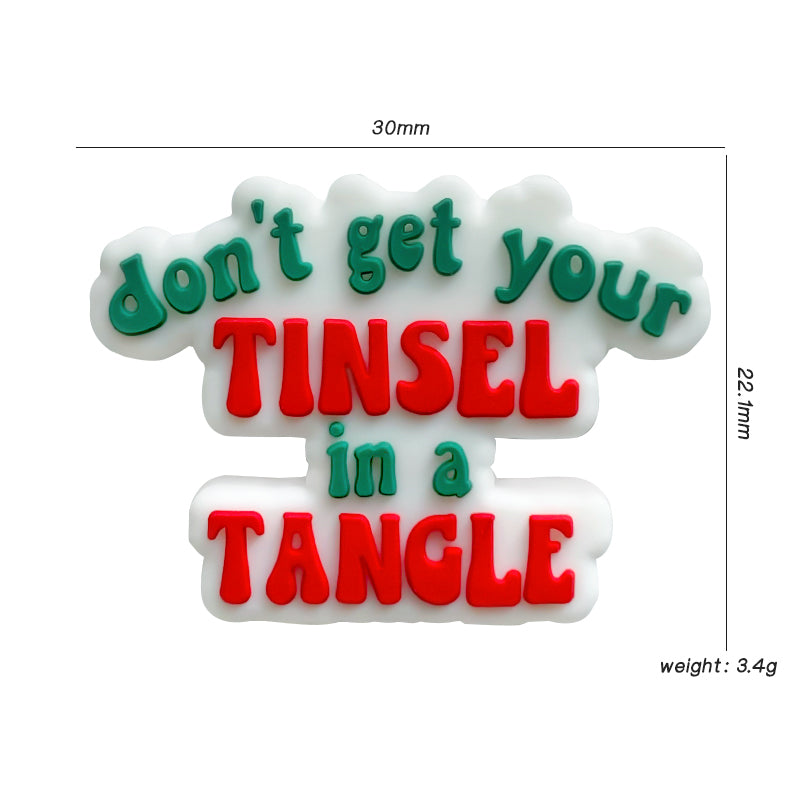 Wholesale 10PCS Don’t Get Your Tinsel in A Tangle Silicone Beads