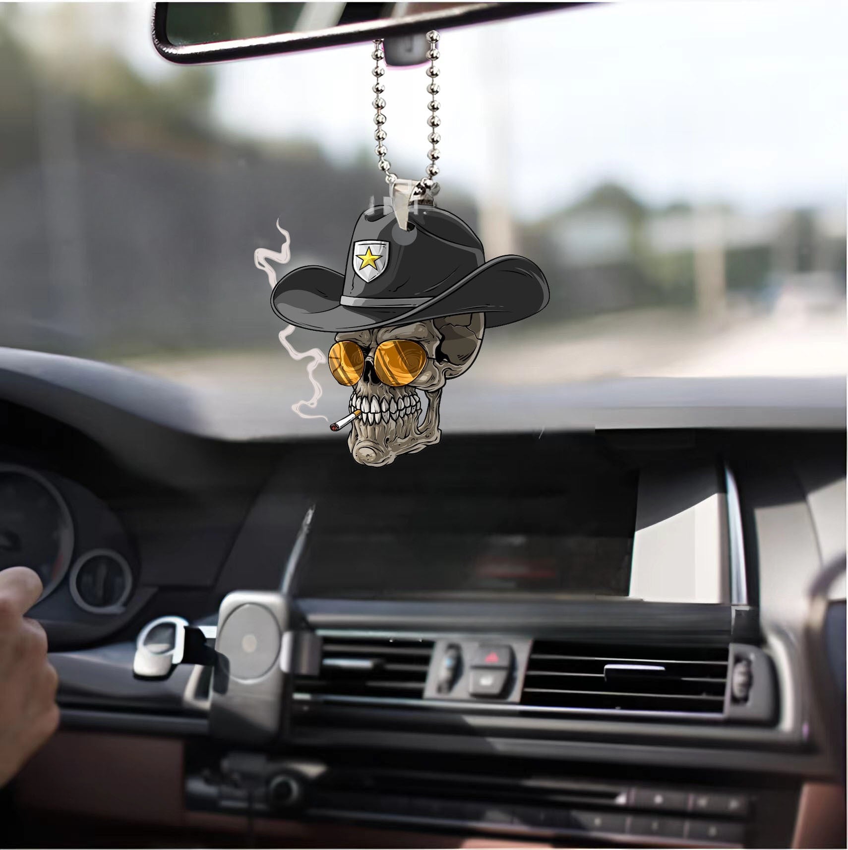 Wholesale Smoking Skull Old Man Acrylic Car Pendant