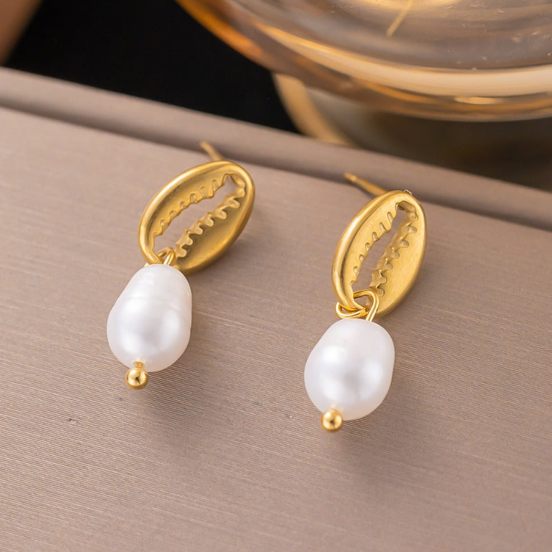 Wholesale Retro Temperament Flower High-grade Tassel Light Luxury Palace Style Pearl Earrings
