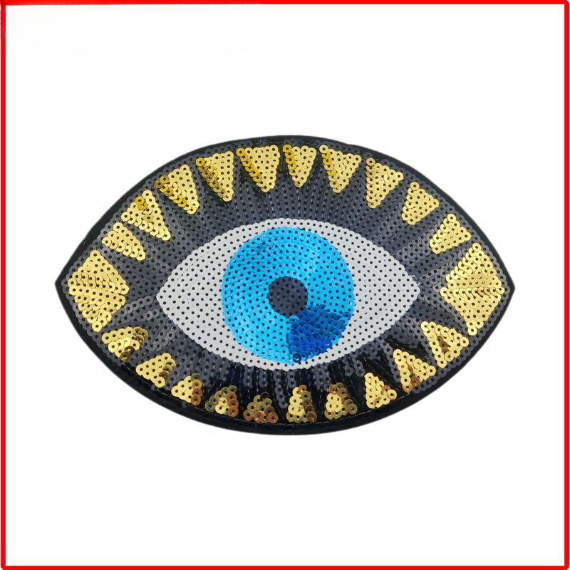Wholesale 10pcs Fashion Clothing Accessories Bead Embroidery Heart Eye Mouth Glitter Patches FS