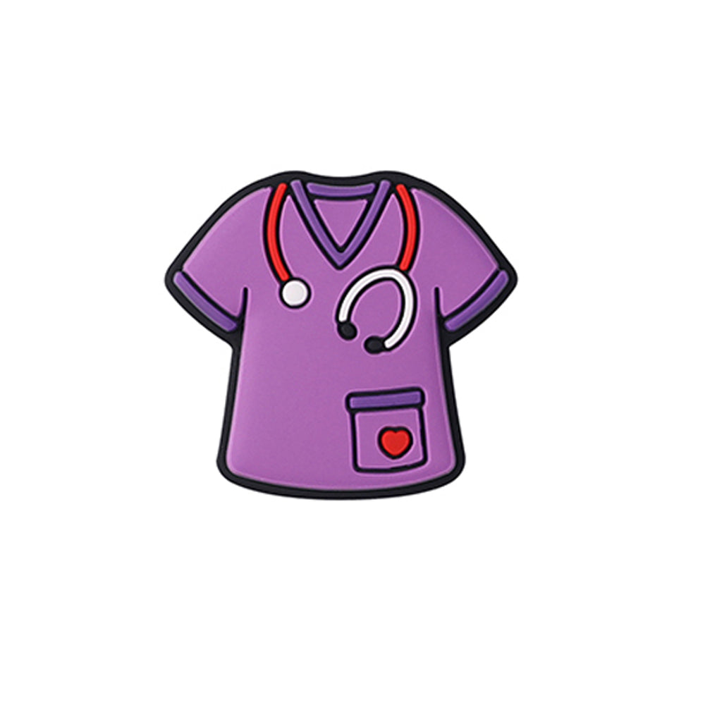 Wholesale 20pcs Nurse Uniform Stethoscope Leopard Heart Pattern Silicone Beads