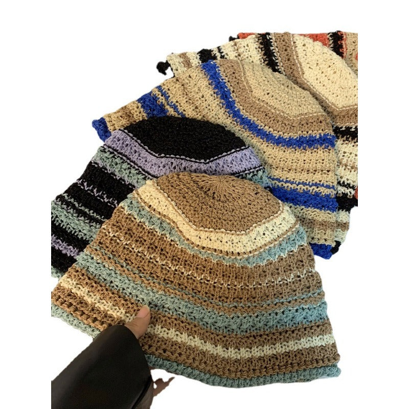 Wholesale Knitted Straw Hollow Bucket Hat