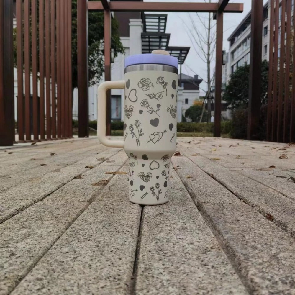 Wholesale 40oz Car Laser Valentine's Day Large Capacity Handle Tumbler Ice Cup