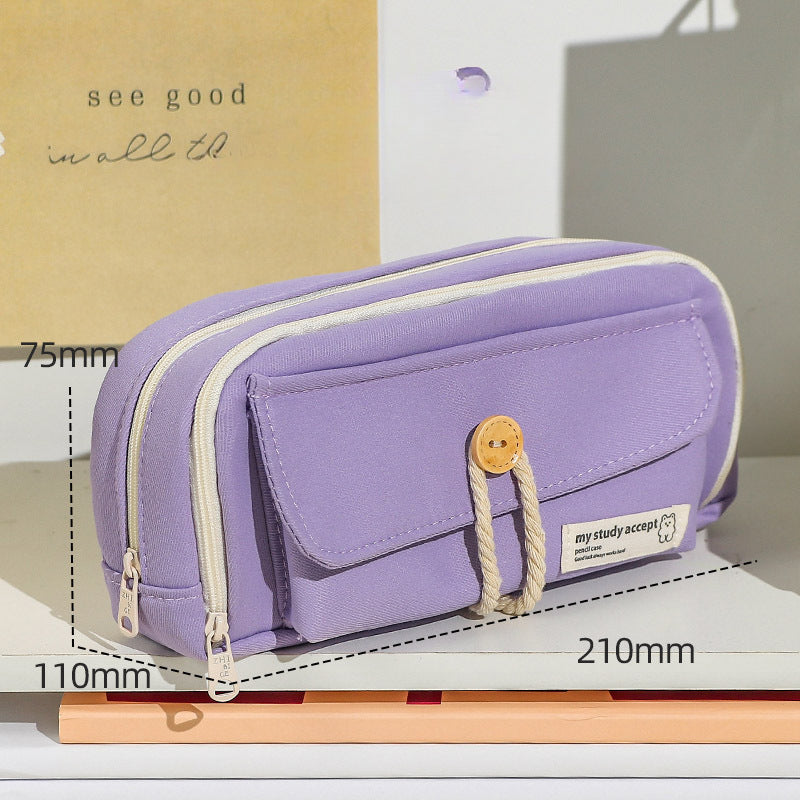 Wholesale 2023 Simple Large Capacity Canvas Pencil Case
