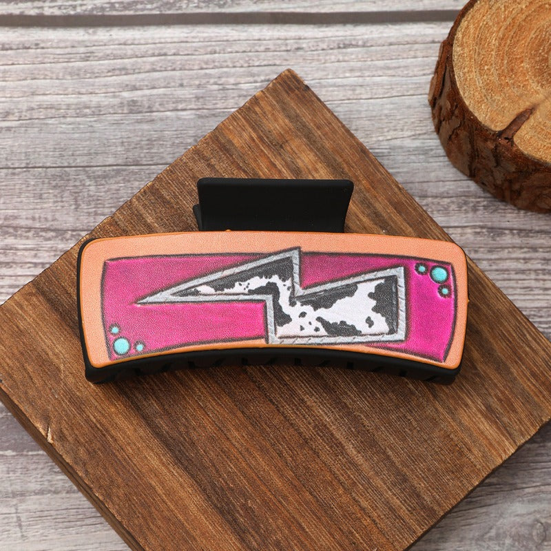 Wholesale Western style Leather Cactus Butterfly Hair Clips