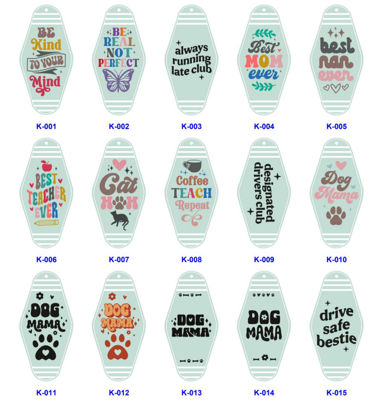 Wholesale 15pcs Cat Hotel Keychain Stickers Motel Keychain Card