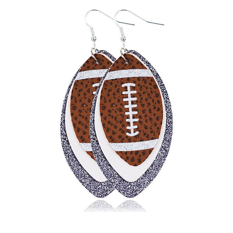 Wholesale Multi-layered Rugby Leather Earrings