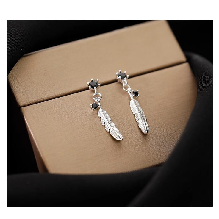 Pendientes de cobre de plumas de aguja de plata mayorista