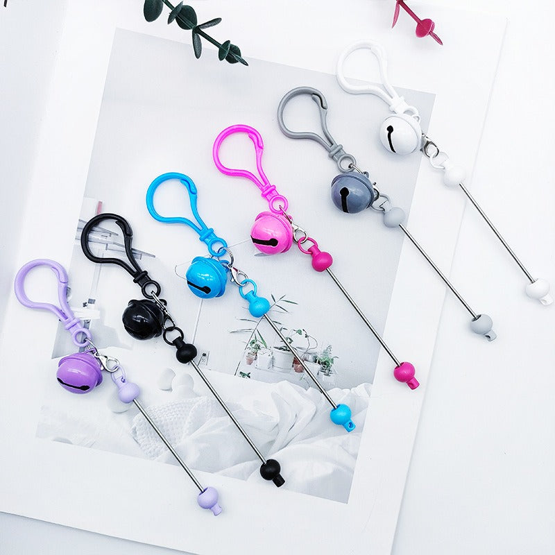 Wholesale DIY Cute Accessories Bell Handmade Bead Colored Keychains