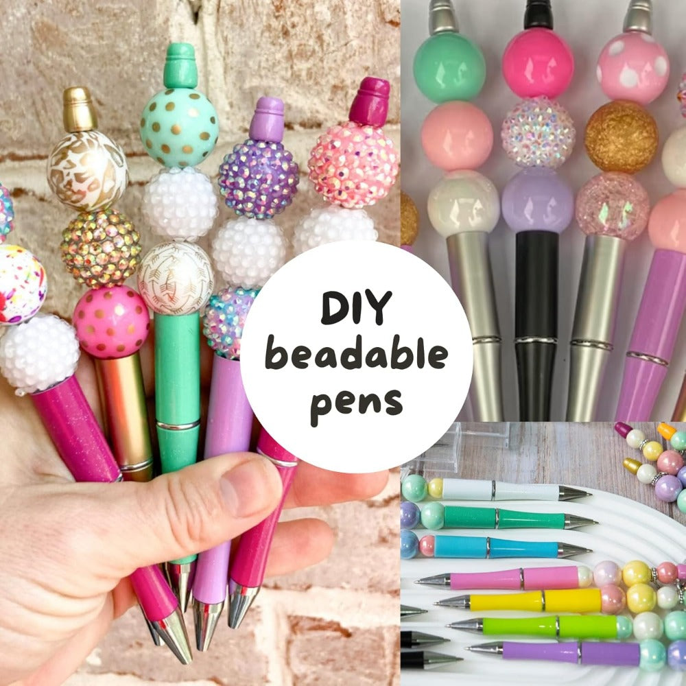 Wholesale Beads for pens, 50pcs 20mm Beads for Beadable Pens Mix, Bubblegum Beads 20mm Bulk, 20 mm Beads for Bead Pens, Large Chunky beads Bubble Gum Beads for Pen Making,  (Mermaid/PurpleBlue)