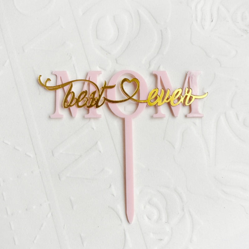 Wholesale 10PCS/PACK Mother's Day Love Letter Acrylic Cake Insert Card