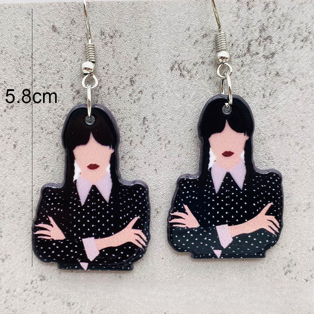 Pendientes acrílicos de calavera de corazón al por mayor