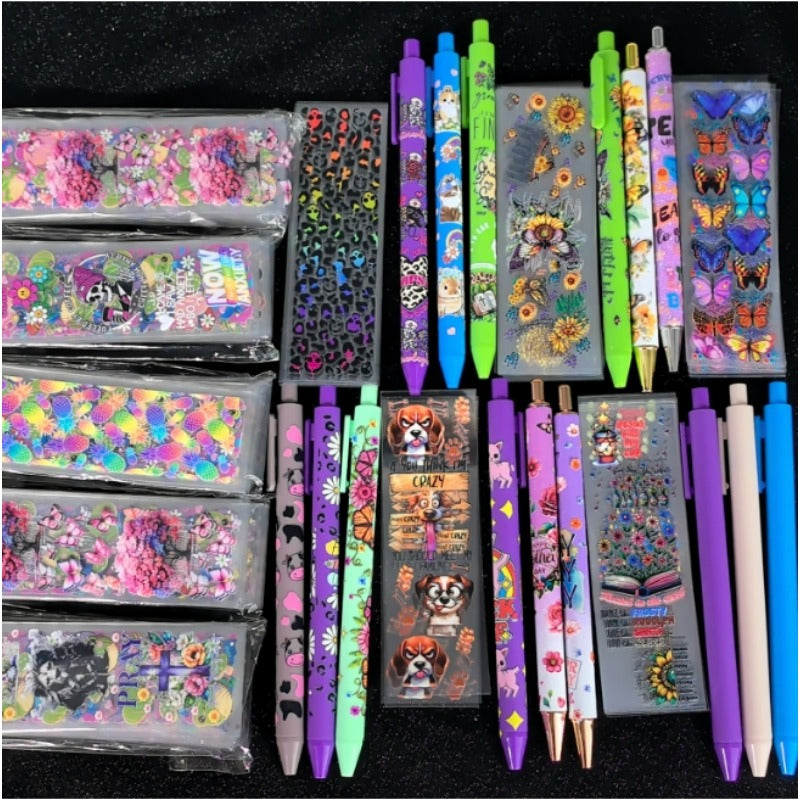 Wholesale Random Stickers 20/50/100pcs UV DTF Wraps & Cartoon Random Styles Bookmark Stickers for Crafts laser wraps