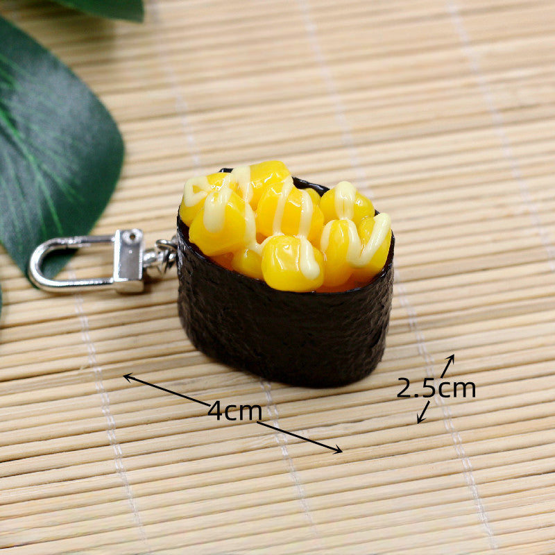 Wholesale PVC Simulation Food Japanese Small Fish Roe Sushi Keychain