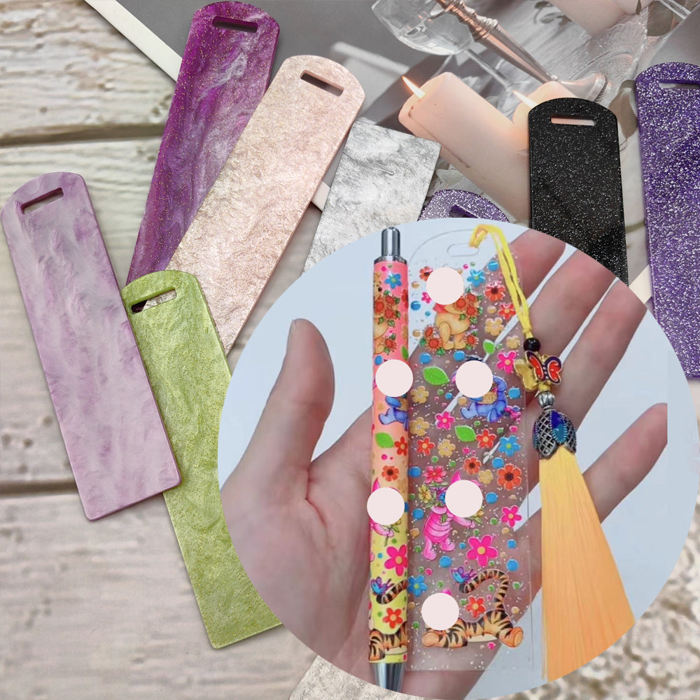 Wholesale 10pcs Shiny Fine Handmade DIY Acrylic Bookmark