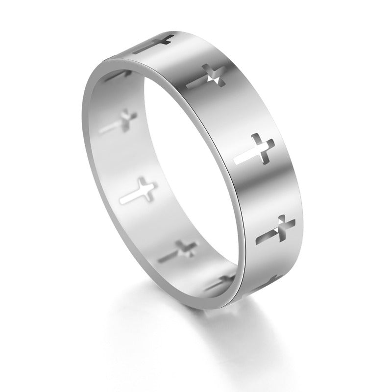 Wholesale Cross Titanium Steel Rings