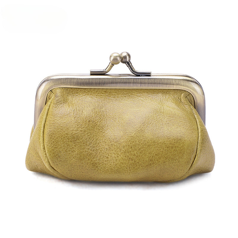 Wholesale Leather Coin Purse Retro Handmade Mouth Gold Bag