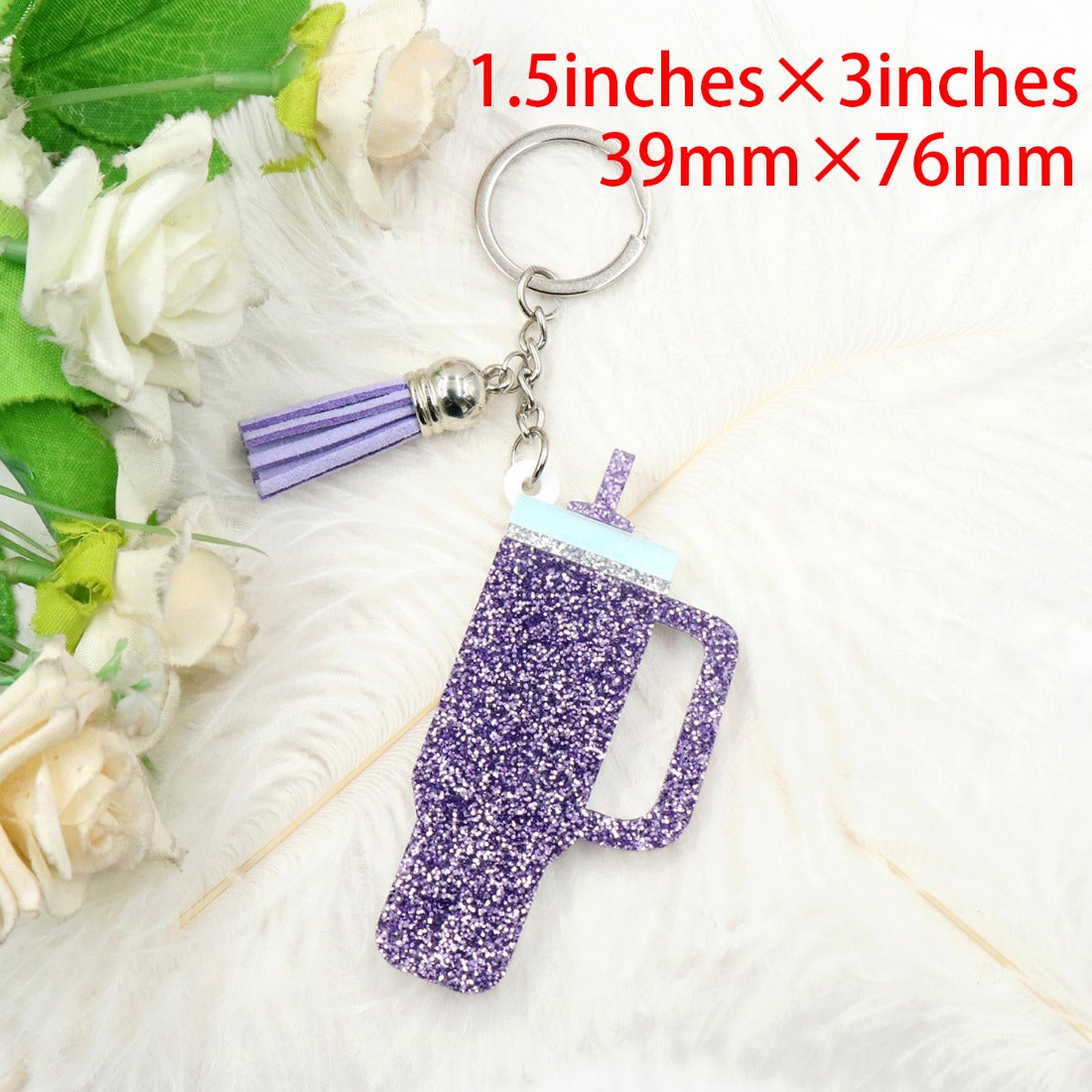 Wholesale Mug Glitter Acrylic Keychain Mug Lover Gift