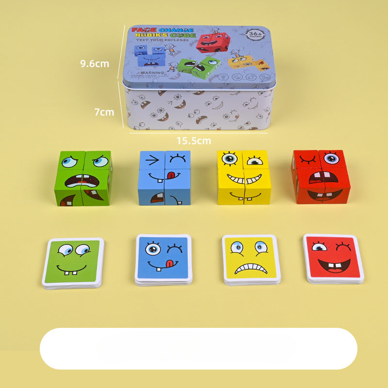 Wholesale Face Changing Rubik's Cube Expression Building Blocks for Children's Early Education Puzzle