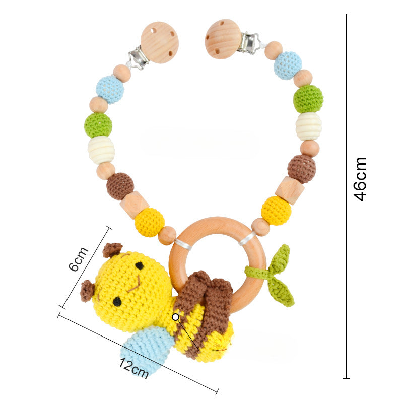 Wholesale Rattle Baby Knitted Wool Animal Doll Can Chew Crochet Pendant