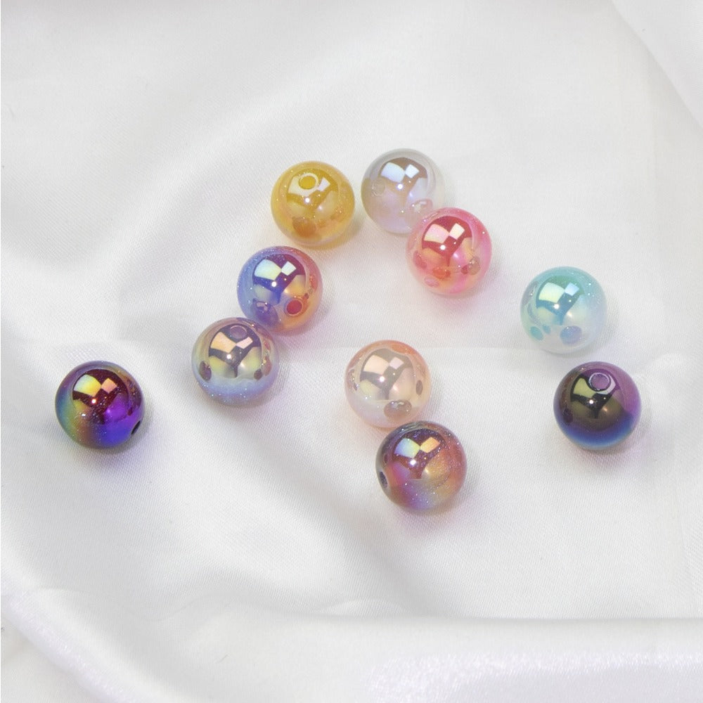 Wholesale 20pcs Starry Sky Two-color Gilded Round Beads