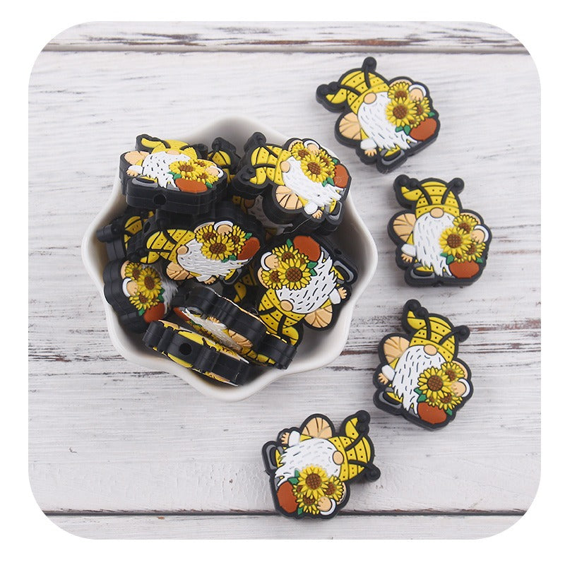 Wholesale Creative Cartoon Old Man Bee Silicone Beads