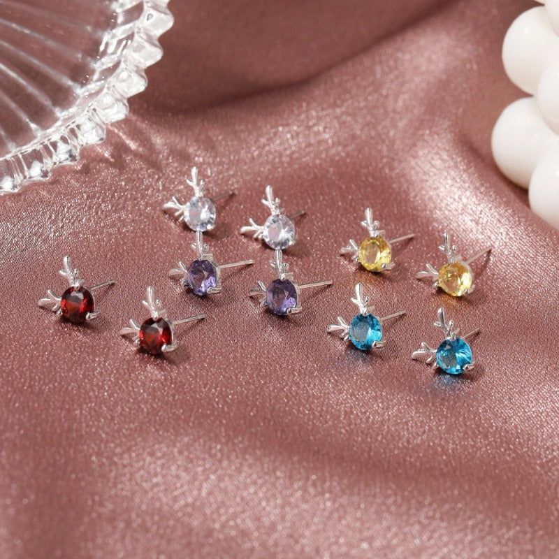 Wholesale Christmas Little Elk Alloy Stud Earrings