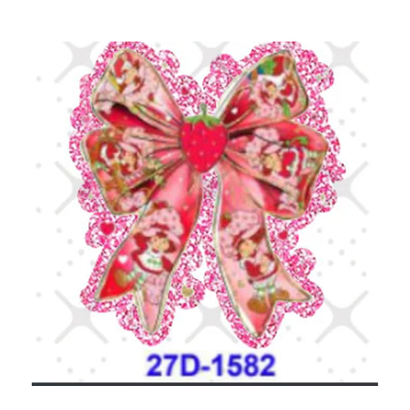 Wholesale 5 Pcs /10 Pcs /20 Pcs  Cute Cartoon Acrylic Flatbacks (Bow/Cherry/Apple) for DIY Badge Reels & Phone Stands