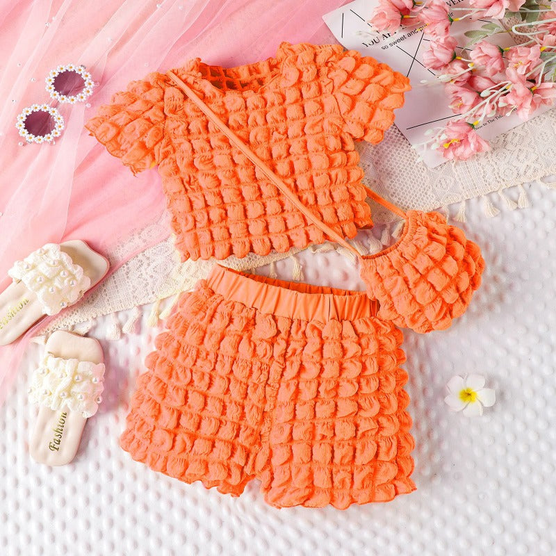 Wholesale Summer Popcorn 3D Candy Color Baby Clothes