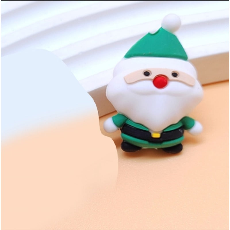 Wholesale 20pcs 3D Cartoon Santa Claus Silicone Beads