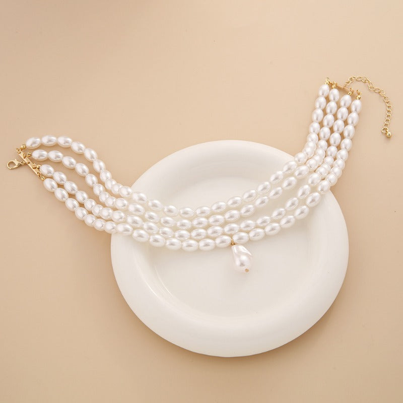 Wholesale Minimalist Multi-layer Choker Pearl Necklaces