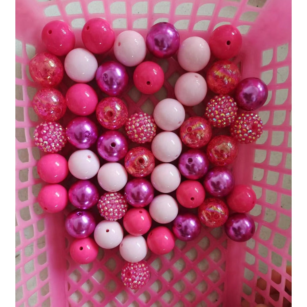Wholesale 20MM Acrylic Pink Series Mixed Color Beads Combination