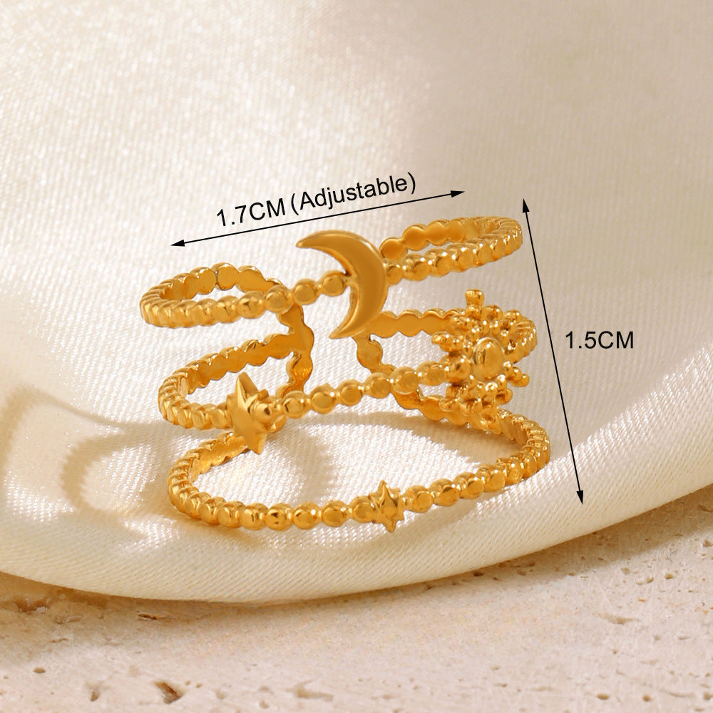 Wholesale Popular Stainless Steel Love Women's Personality Hip Hop Line  Ring