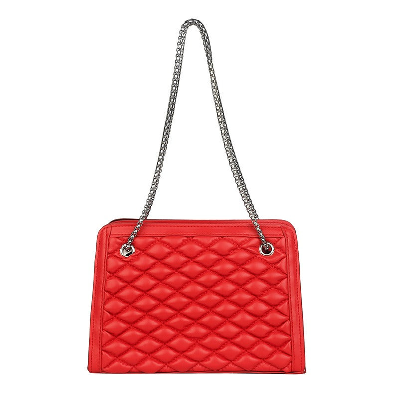 Wholesale Elastic Embroidered Diamond Chain Shoulder Crossbody Small Square Bag