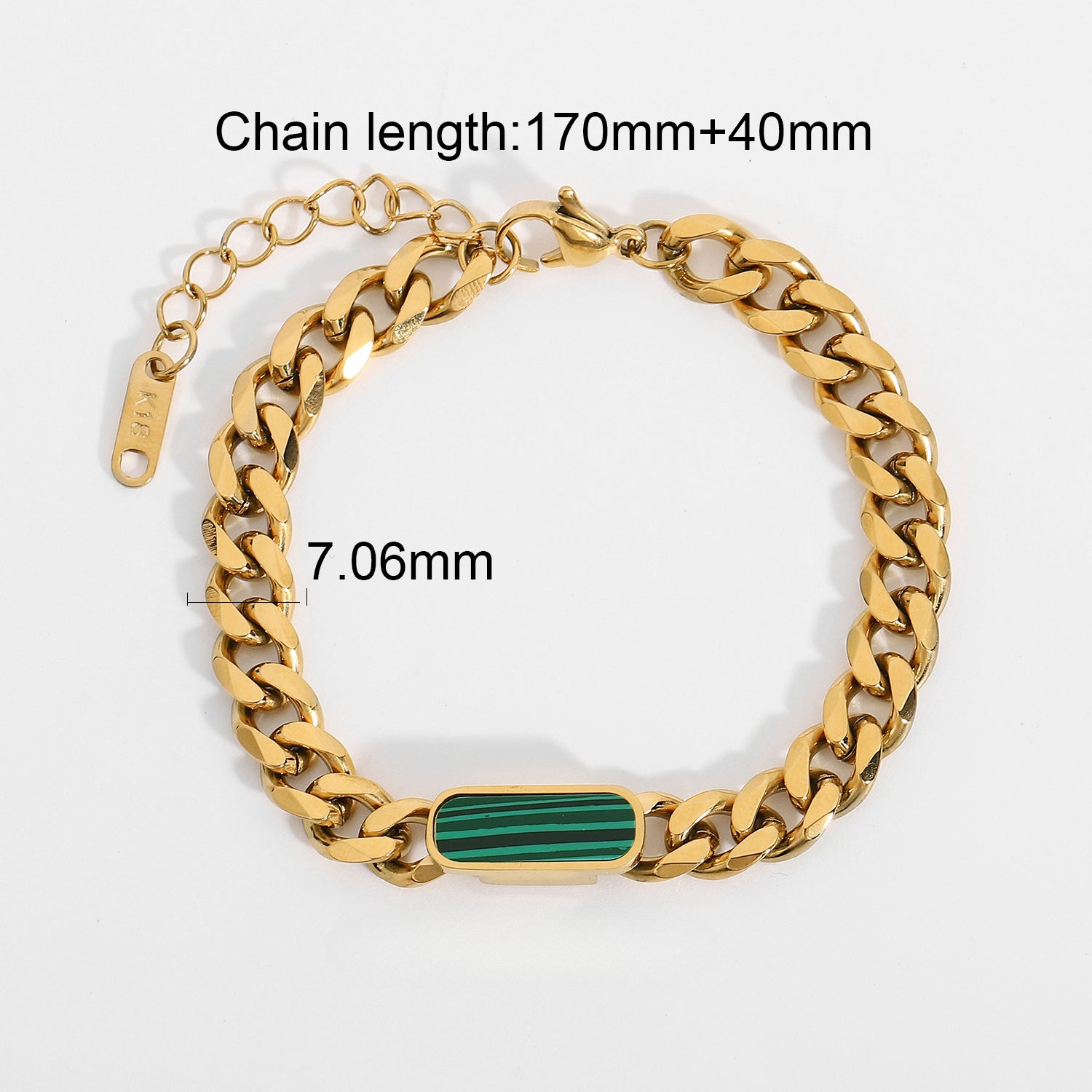 Cadena de acero de acero inoxidable al por mayor titanio de acero de oro plateado de 18 km brazalete