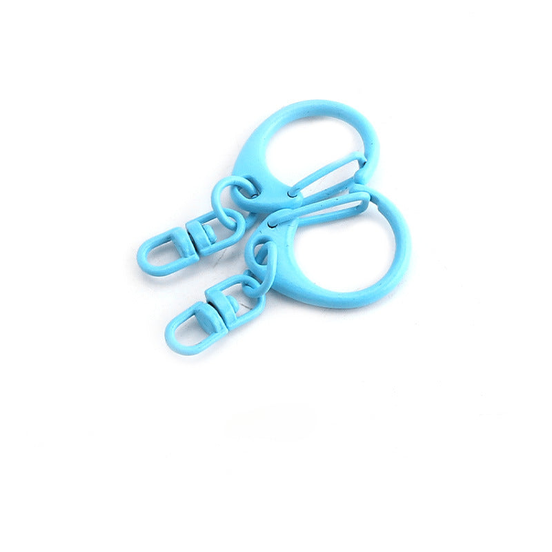 Wholesale of 10pcs Baking Paint Candy Color Metal Small C Buckle DIY Keychain Alloy Accessories