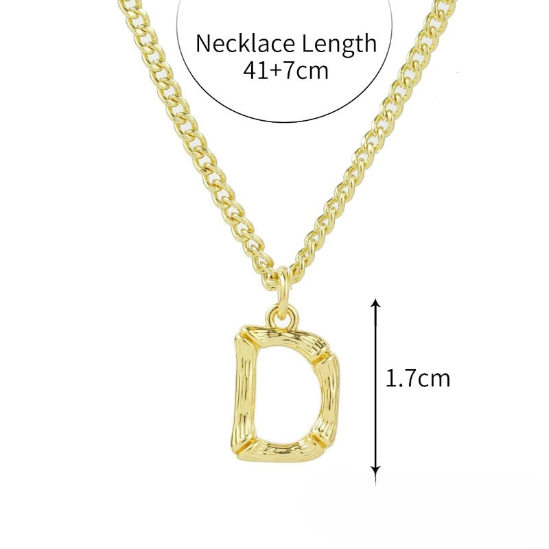 Wholesale Bamboo Letter Alloy Necklaces