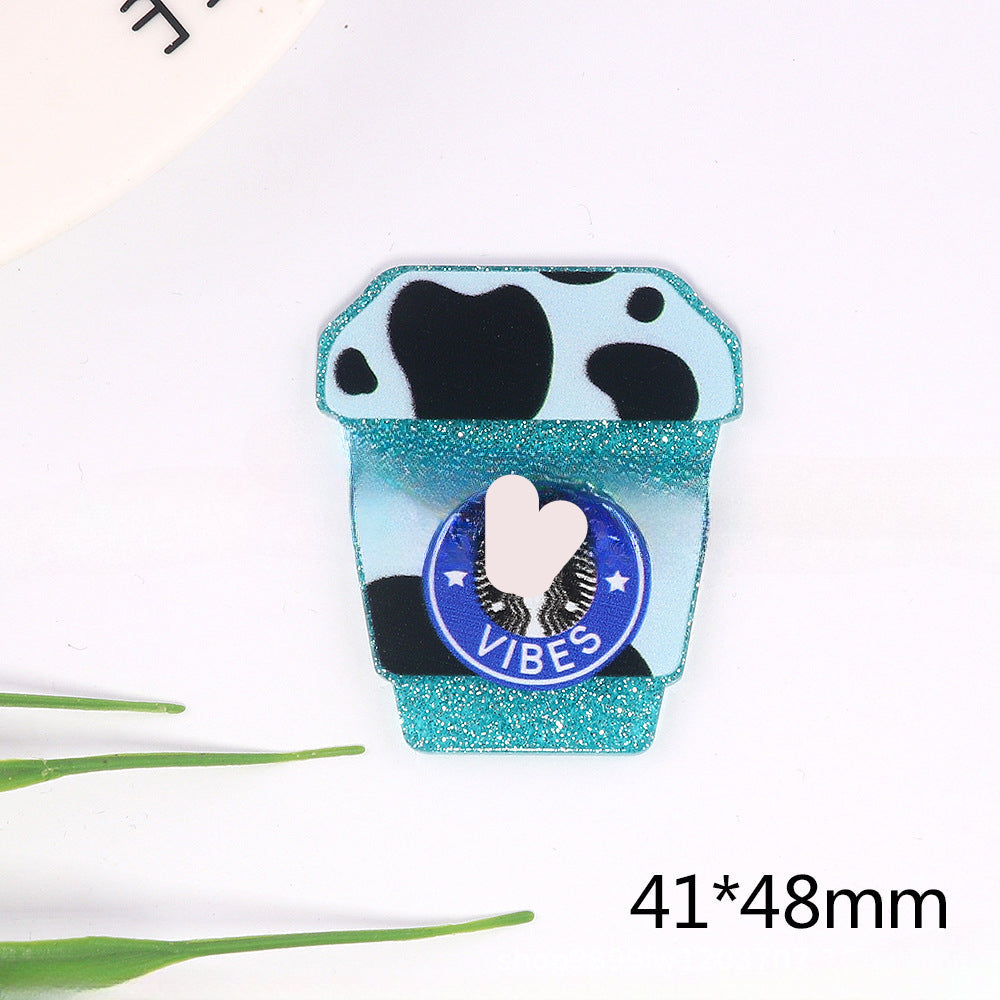 Wholesale 10pcs/pack Cartoon Acrylic Pin DIY Patch Accessories