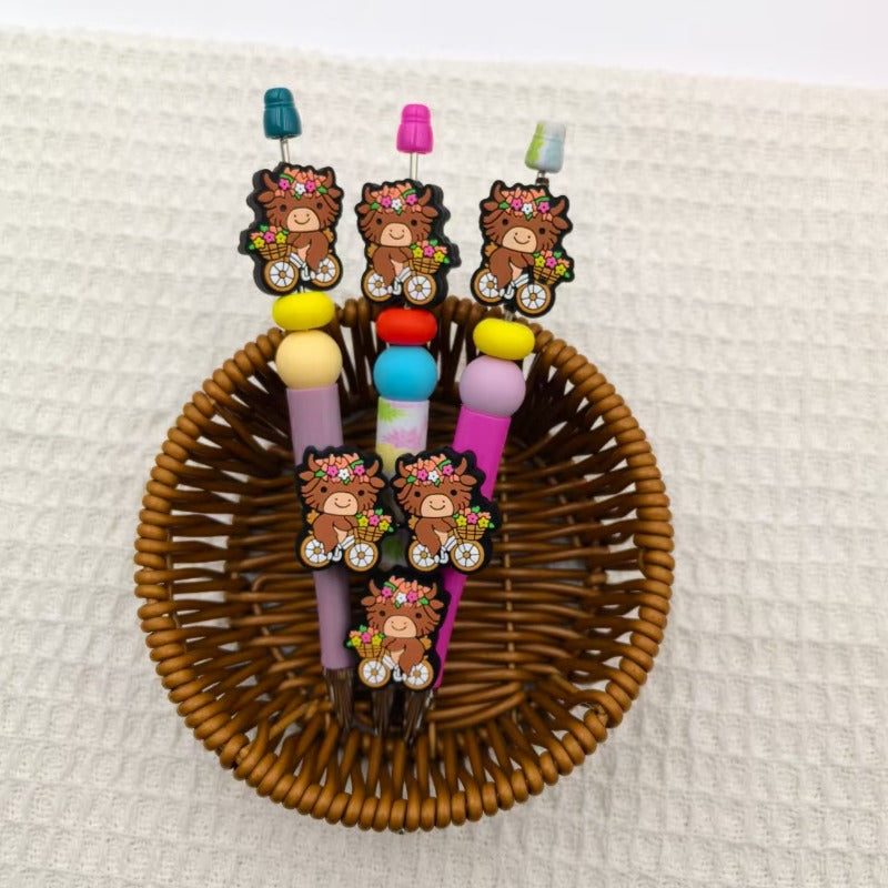 Wholesale 10pcs Cute Ethnic Style Calf Silicone DIY Beads