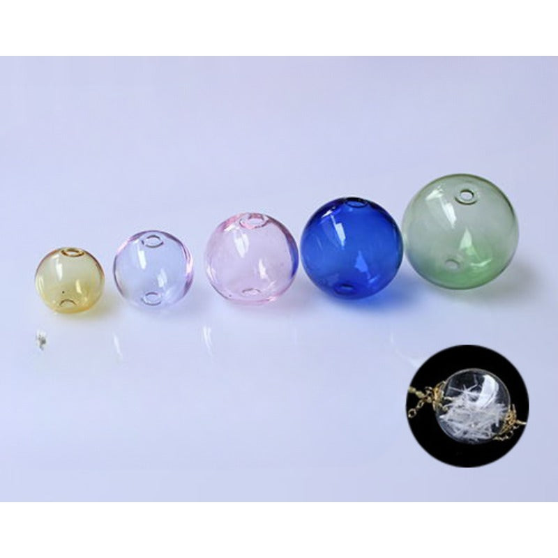 Wholesale Colored Glass Bubble Cover Diy Double Hole Jewelry Accessories Beads