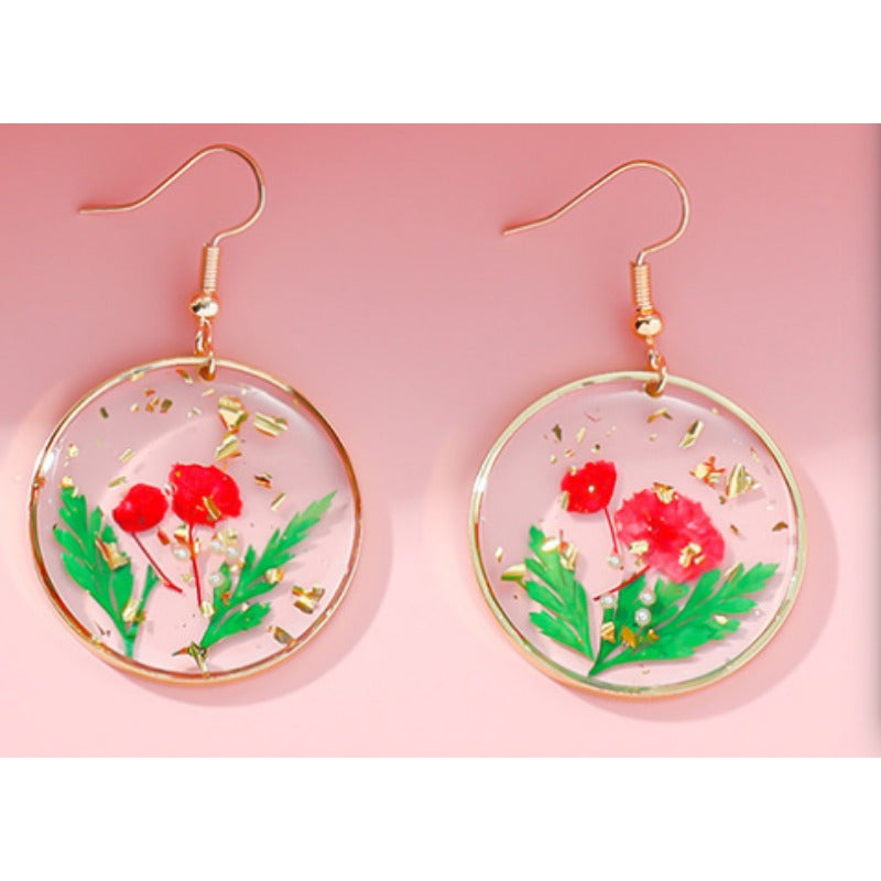 Wholesale Resin Epoxy Flower Earrings