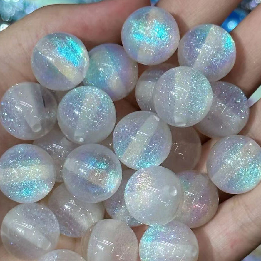 Wholesale 200PCS Colorful Straight Hole Resin Balls