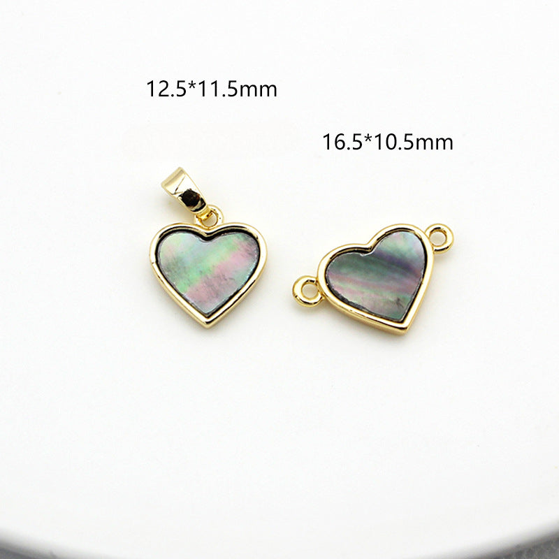 Wholesale Pure Brass Plated 18K Gold Black Shell Geometric Pendant Pendant Necklace Bracelet Single Hanging Double Hanging DIY Jewelry Accessories