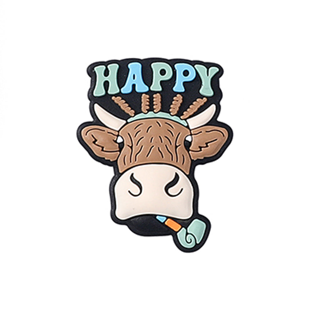 Wholesale 20pcs Cartoon Western Styl Cowboy Hat Bull Silicone Beads