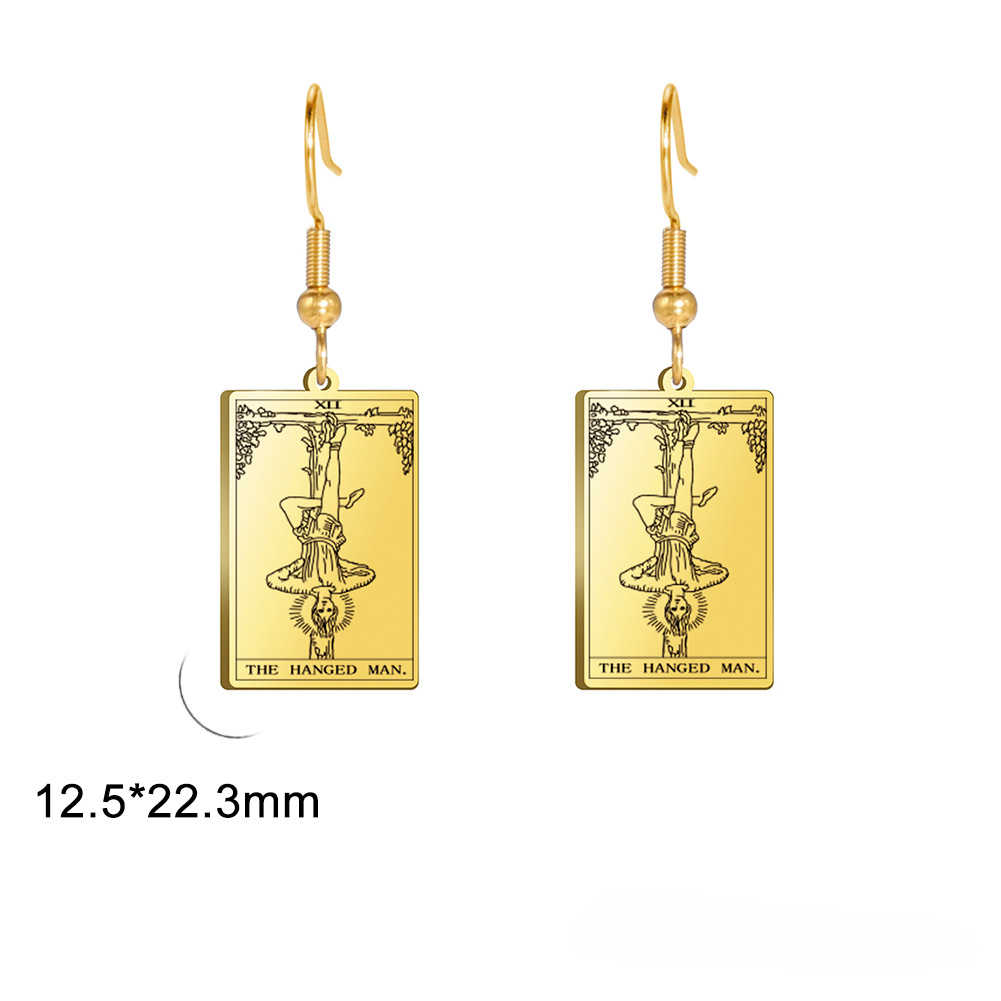 Wholesale Vintage Tarot Stainless Steel Earrings