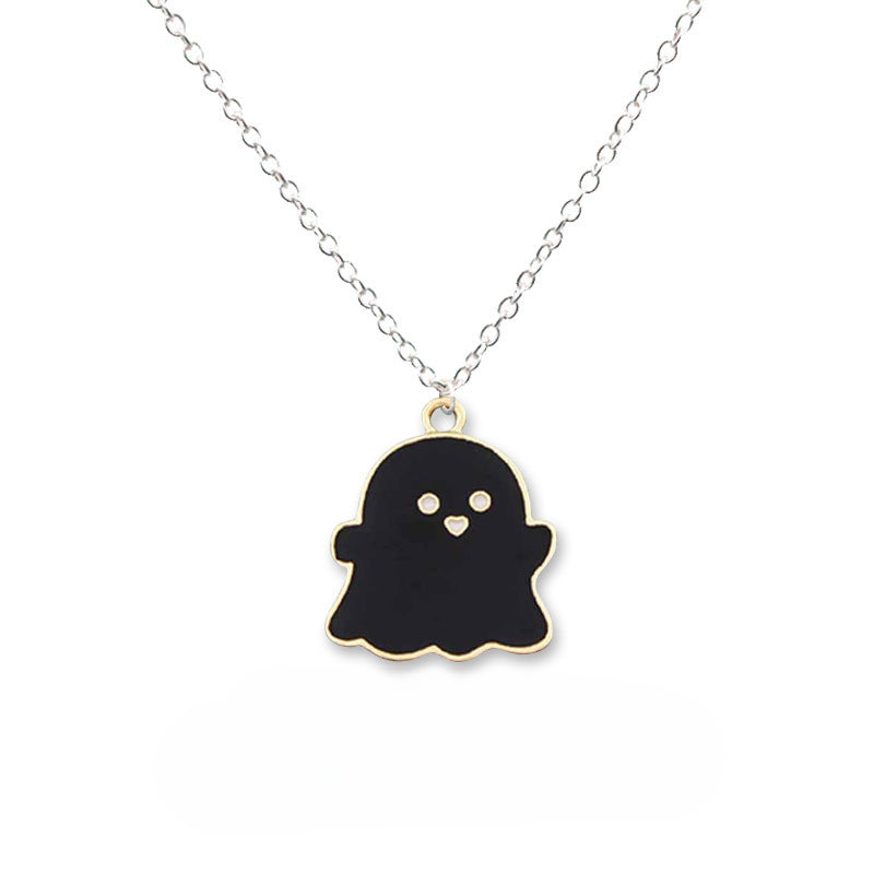 Wholesale Halloween Black and White Ghost Necklace